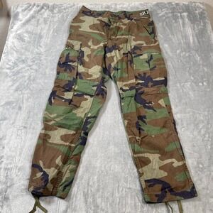 US Military Woodland Camo Cargo Pants Small Short Button Fly BDU Trousers 30x28